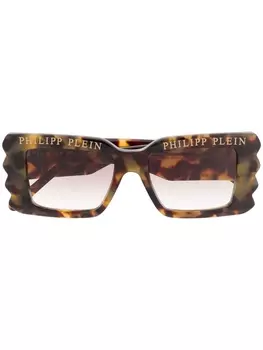 Philipp Plein солнцезащитные очки с логотипом, нейтральный цвет