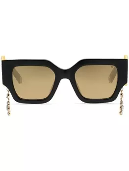 Philipp Plein солнцезащитные очки Square Exclusive с логотипом, черный