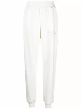 Philipp Plein спортивные брюки Iconic Plein с завышенной талией, нейтральный цвет