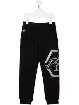 Philipp Plein спортивные брюки с декором Hexagon, черный