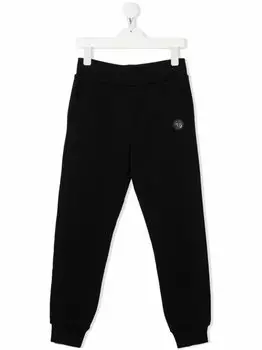 Philipp Plein спортивные брюки с нашивкой-логотипом, черный
