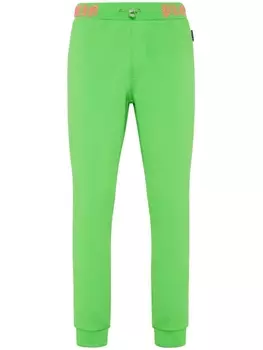 Philipp Plein спортивные брюки Skull and Bones с логотипом, зеленый