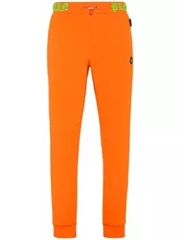 Philipp Plein спортивные брюки Skull and Bones с логотипом, оранжевый