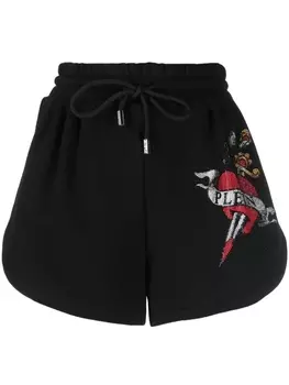 Philipp Plein спортивные шорты с логотипом, черный