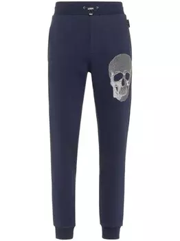 Philipp Plein спортивные штаны с черепами, синий