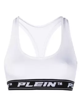 Philipp Plein спортивный бюстгальтер с логотипом, белый