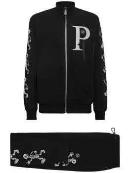 Philipp Plein спортивный костюм из джерси с принтом, черный