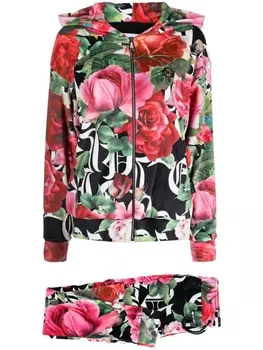 Philipp Plein спортивный костюм с цветочным принтом, красный