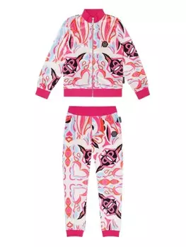 Philipp Plein спортивный костюм с графичным принтом, розовый