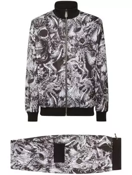 Philipp Plein спортивный костюм с принтом «Череп дракона» (комплект из двух штук), черный