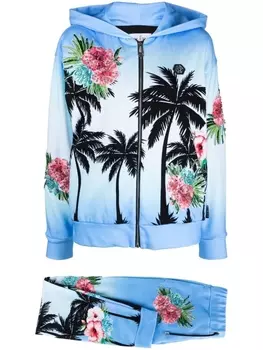 Philipp Plein спортивный костюм с принтом Hawaii, синий