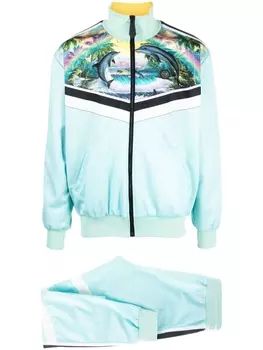Philipp Plein спортивный костюм с принтом Hawaii, синий