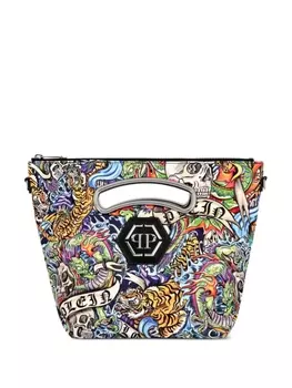 Philipp Plein средняя сумка с принтом татуировки, черный