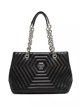 Philipp Plein стеганая сумка на плечо Hexagon, черный
