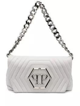 Philipp Plein стеганая сумка на плечо с логотипом Hexagon, белый