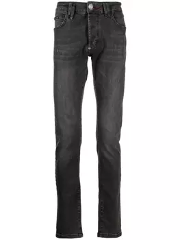 Philipp Plein straight-leg cut jeans, серый