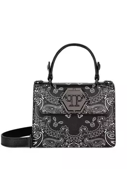 Philipp Plein сумка Superheroine с узором пейсли, черный
