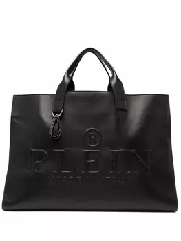 Philipp Plein сумка-тоут с тисненым логотипом, черный