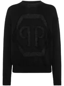 Philipp Plein свитер с логотипом, черный
