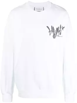 Philipp Plein толстовка Hawaii с длинными рукавами, белый