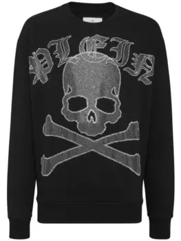 Philipp Plein толстовка LS Crystals Paisley Gothic Plein, черный