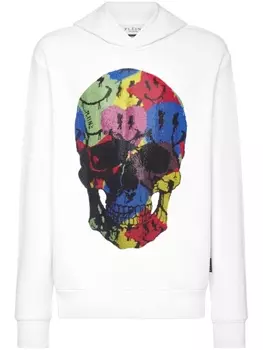 Philipp Plein толстовка с декором Skull, белый
