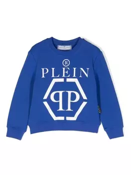 Philipp Plein толстовка с длинными рукавами и логотипом, синий