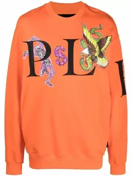 Philipp Plein толстовка с графичным принтом, оранжевый