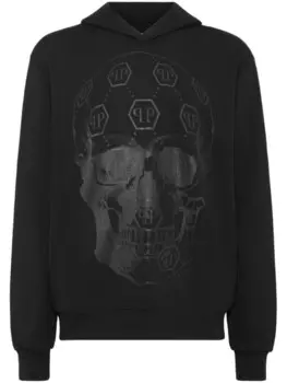 Philipp Plein толстовка с капюшоном и принтом черепа, черный