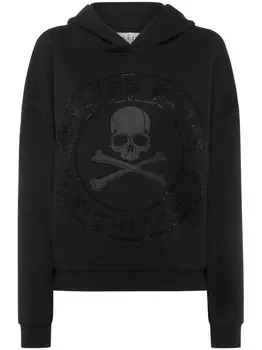 Philipp Plein толстовка с капюшоном и принтом черепа, черный