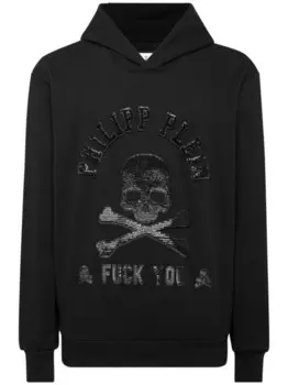 Philipp Plein толстовка с капюшоном и принтом черепа, черный