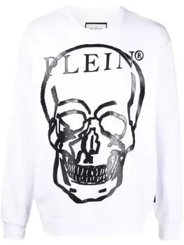Philipp Plein толстовка с принтом Skull, белый
