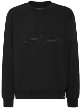 Philipp Plein толстовка с тисненым логотипом, черный