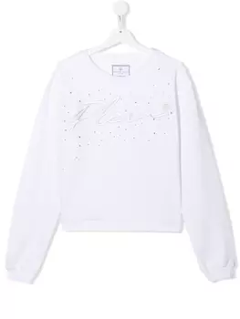 Philipp Plein толстовка с вышитым логотипом, белый