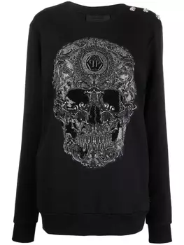 Philipp Plein толстовка с вышивкой, черный