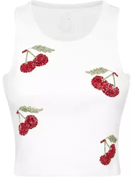 Philipp Plein топ Cherries без рукавов, белый