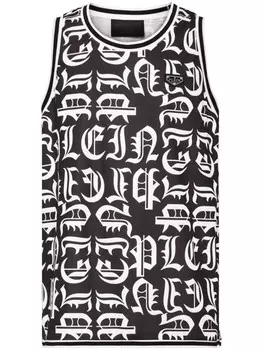 Philipp Plein топ Gothic Plein из джерси, черный