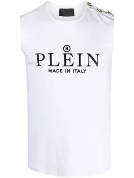 Philipp Plein топ с логотипом, белый