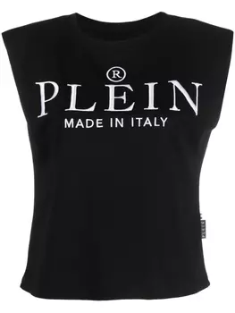 Philipp Plein топ с логотипом, черный