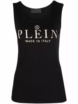 Philipp Plein топ с логотипом, черный