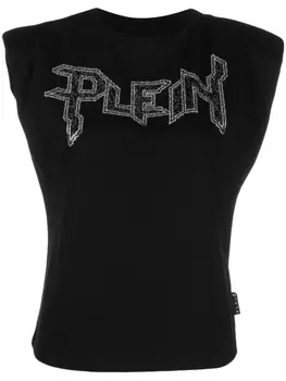 Philipp Plein топ с логотипом, черный