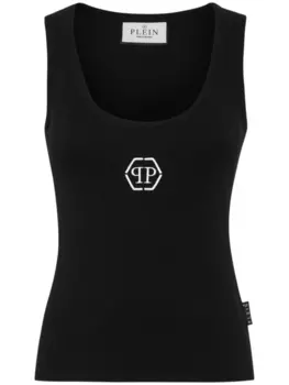 Philipp Plein топ с логотипом, черный