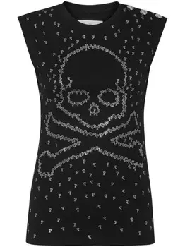 Philipp Plein топ Skull & Bones, черный