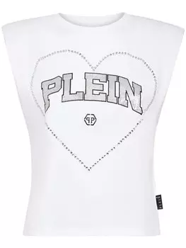 Philipp Plein топ со стразами, белый