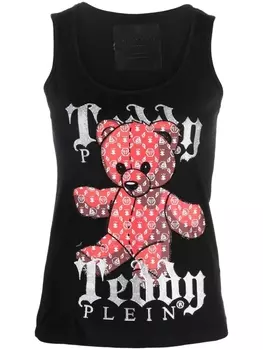 Philipp Plein топ Teddy Plein без рукавов, черный