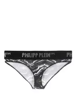 Philipp Plein трусы-брифы со стразами, черный