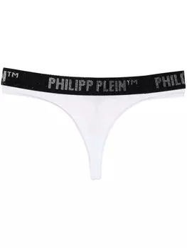 Philipp Plein трусы-стринги с логотипом, белый