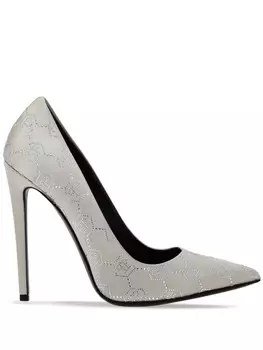 Philipp Plein туфли Decollete Monogram Strass, нейтральный