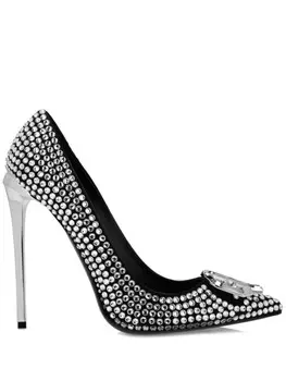 Philipp Plein туфли-лодочки 120 мм, украшенные стразами, черный