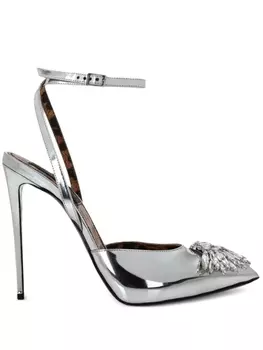 Philipp Plein туфли Mirror 100 с кристаллами, серебристый